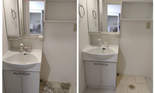 洗面台もこれだけキレイに