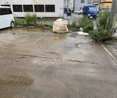 秋田市内の保育園周辺が冠水し清掃に伺いました。