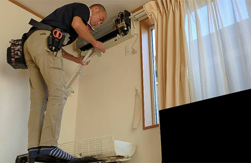 ドレンパン分解洗浄クリーニング