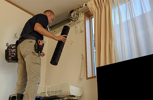 ドレンパン分解&送風ファン抜き洗浄